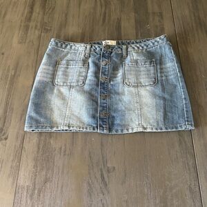 Womens Skirt Size 11 Mini Denim Button-Front Festival Feminine Concert Rodeo